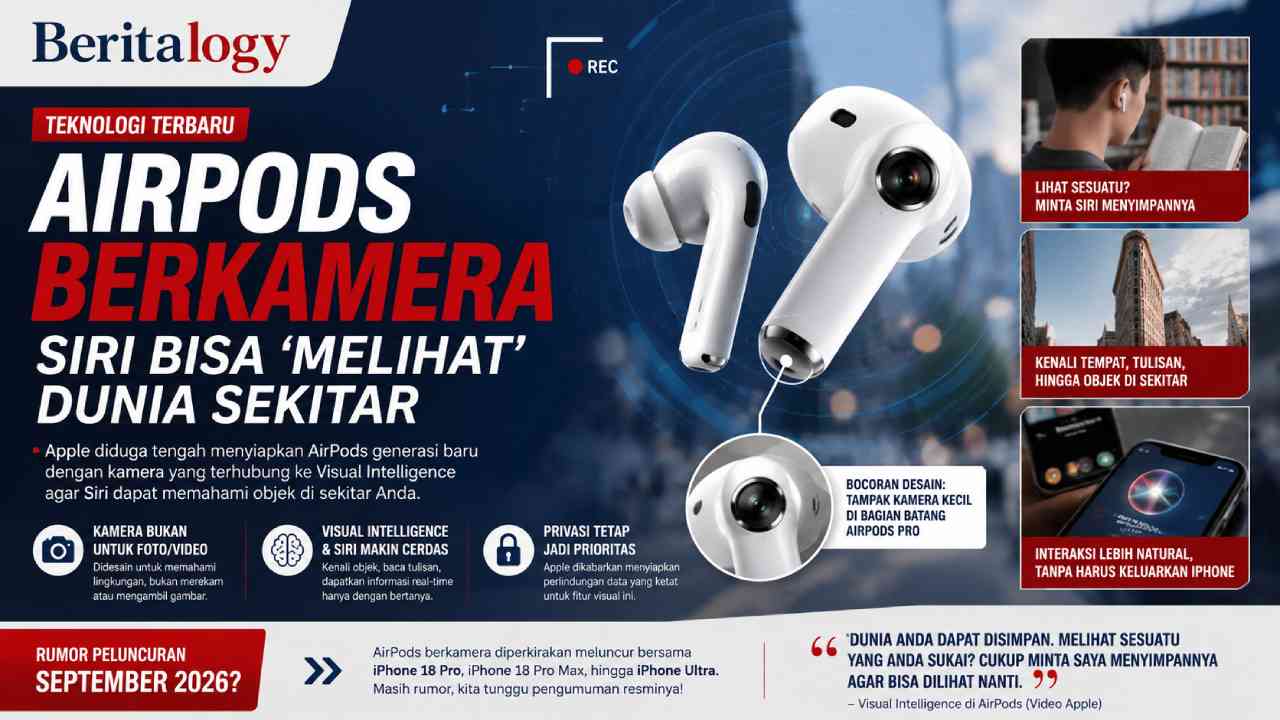 AirPods Berkamera Muncul di Video Apple, Siri Bisa ‘Melihat’ Dunia Sekitar