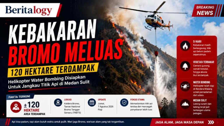 Kebakaran Bromo Meluas, Helikopter Water Bombing Siap Diterbangkan