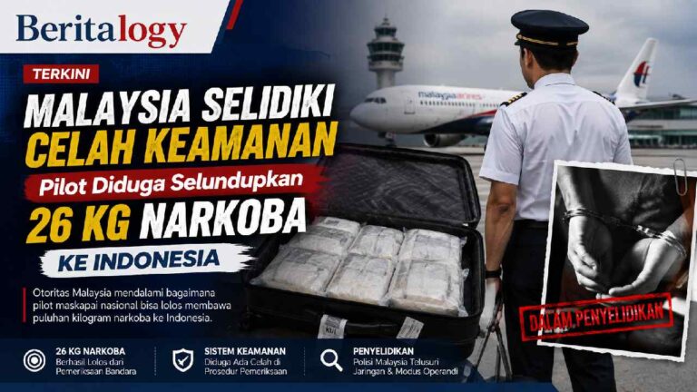 Malaysia Selidiki Celah Keamanan Usai Pilot Diduga Selundupkan 26 Kg Narkoba ke Indonesia