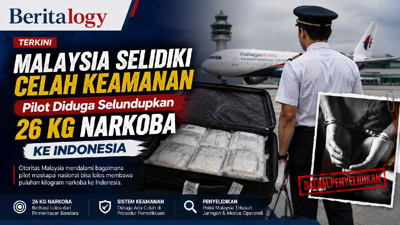 Malaysia Selidiki Celah Keamanan Usai Pilot Diduga Selundupkan 26 Kg Narkoba ke Indonesia