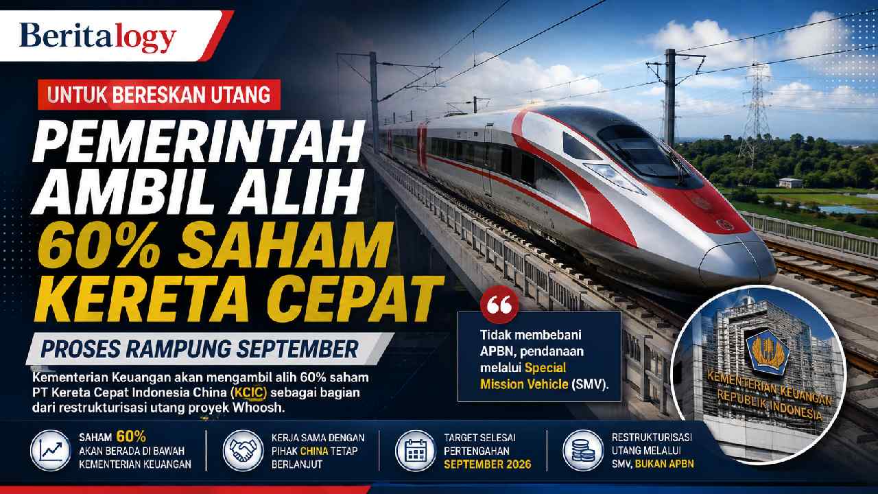 Pemerintah Ambil Alih Mayoritas Saham Kereta Cepat Demi Bereskan Utang