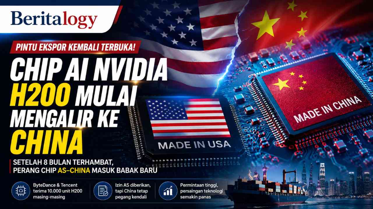 Pintu Ekspor Kembali Terbuka, Chip AI Nvidia H200 Mulai Mengalir ke China