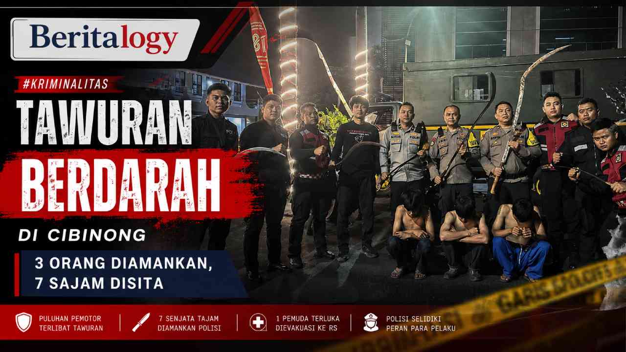 Tawuran Berdarah di Cibinong, 3 Orang Diamankan dan 7 Sajam Disita