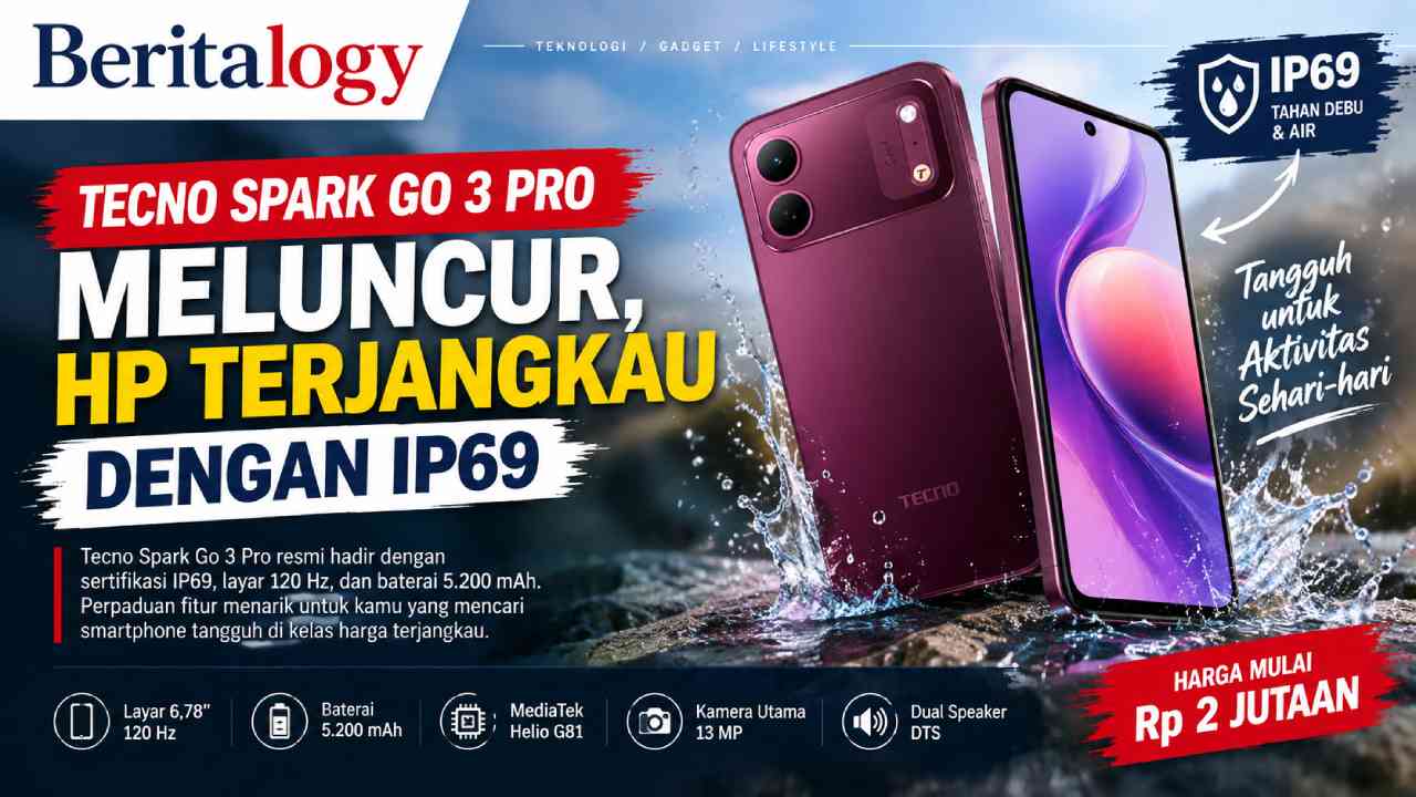 Tecno Spark Go 3 Pro Meluncur, HP Terjangkau dengan IP69