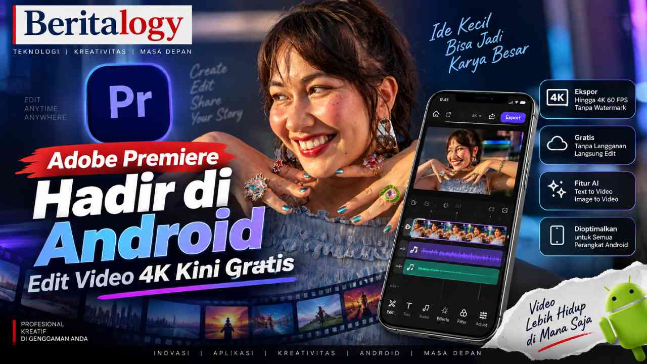 Adobe Premiere Hadir di Android, Edit Video 4K Kini Gratis