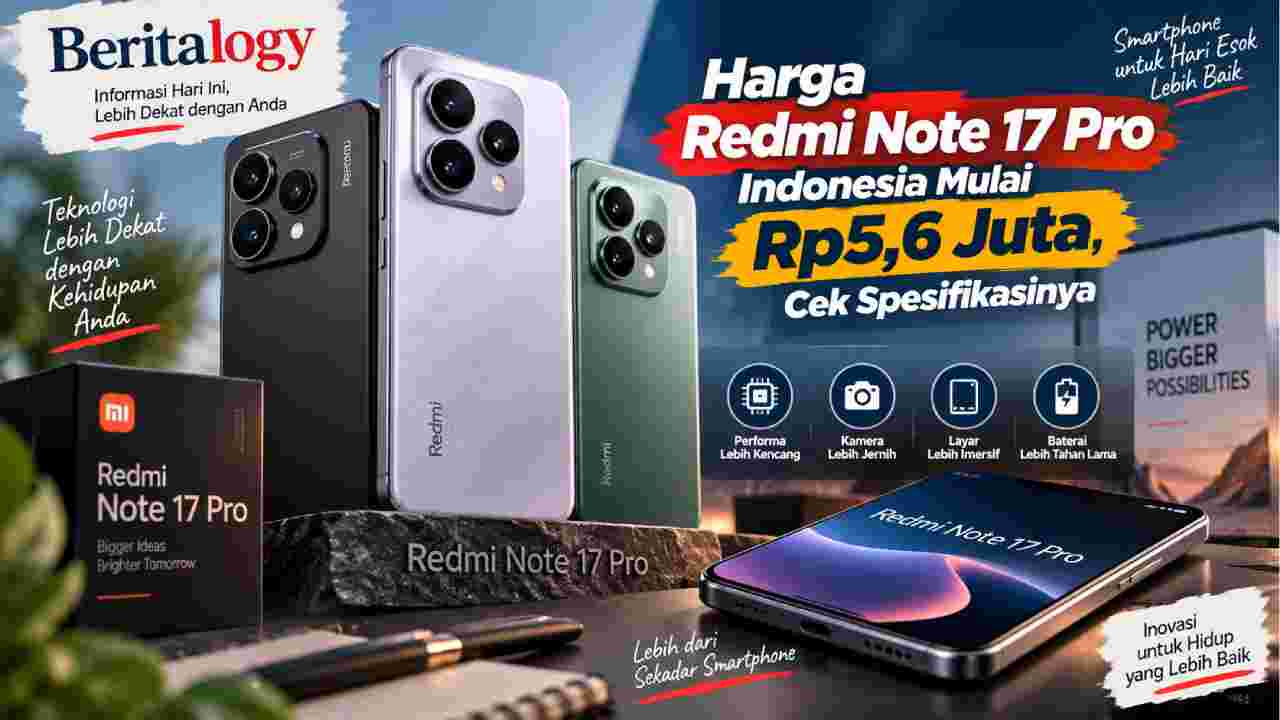 Harga Redmi Note 17 Pro Indonesia Mulai Rp5,6 Juta, Cek Spesifikasinya