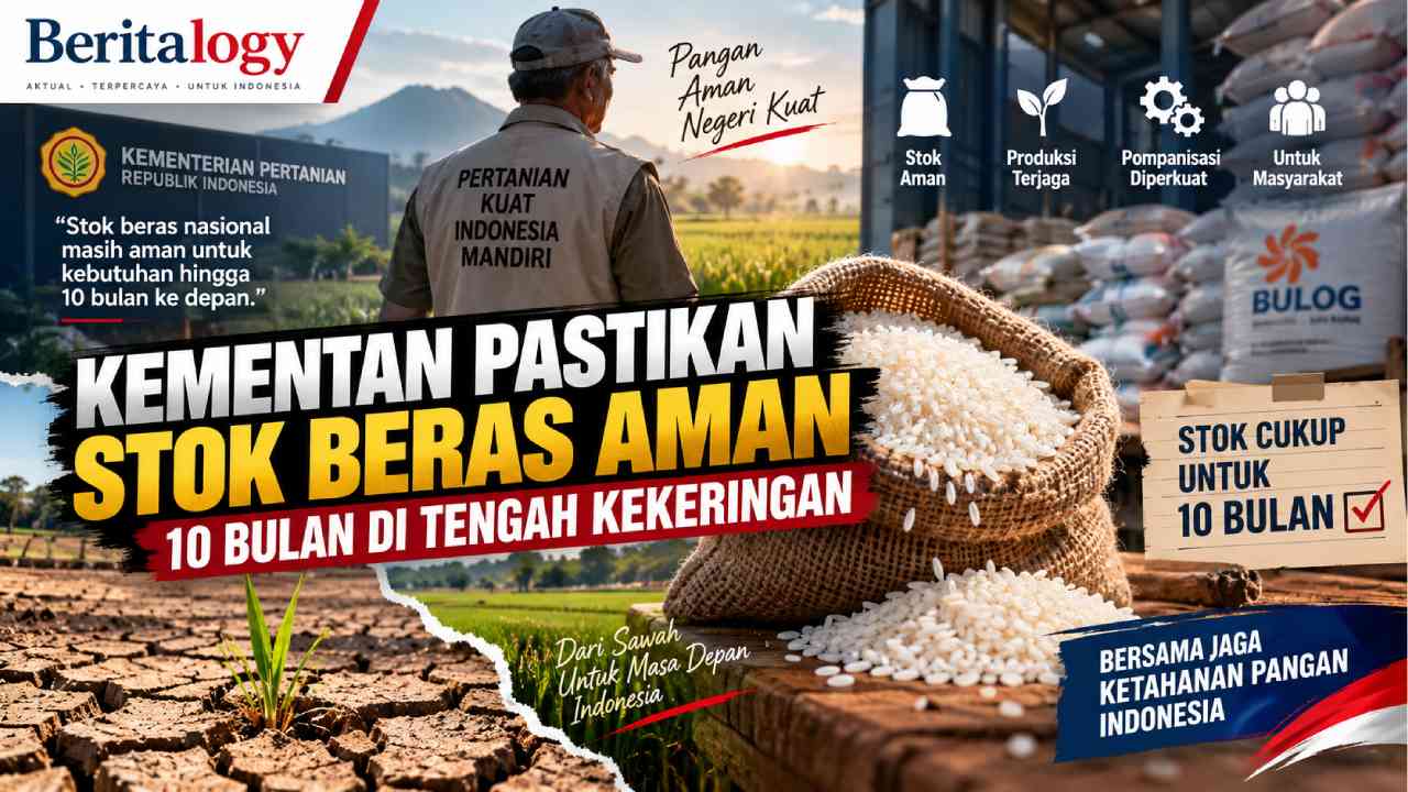 Kementan Pastikan Stok Beras Nasional Aman 10 Bulan di Tengah Kekeringan