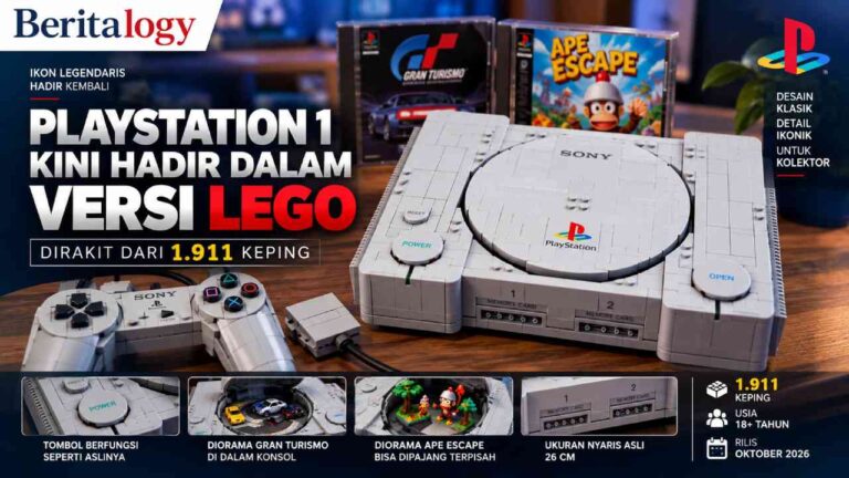PlayStation 1 Kini Hadir dalam Versi Lego, Dirakit dari 1.911 Keping