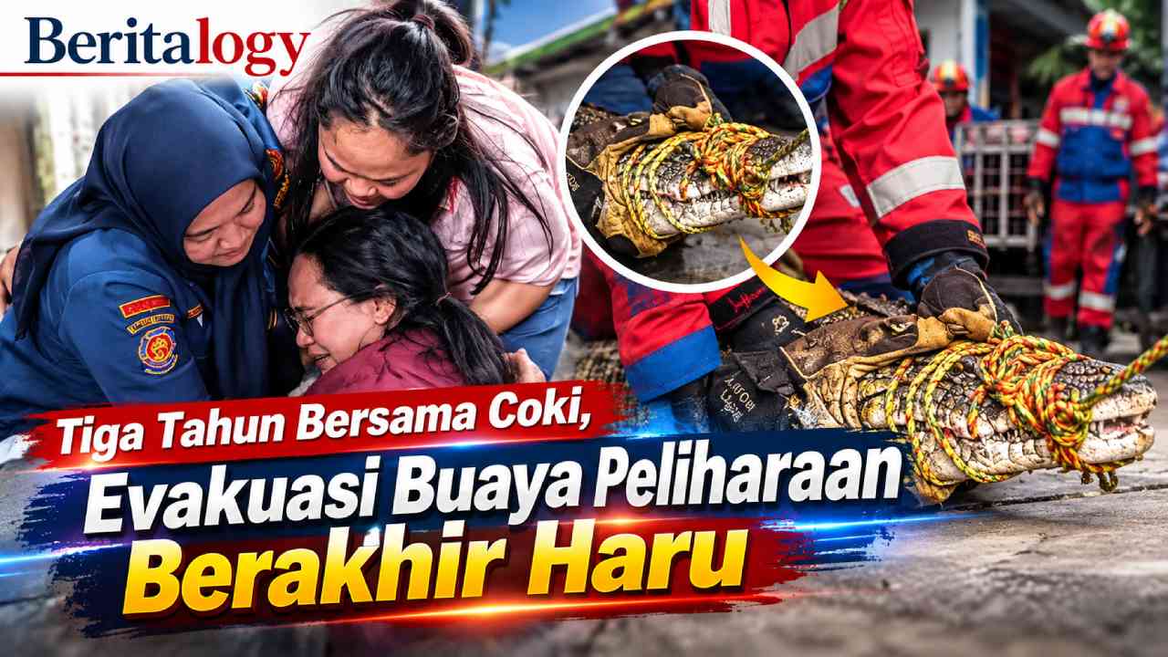 Tiga Tahun Bersama Coki, Evakuasi Buaya Peliharaan Berakhir Haru