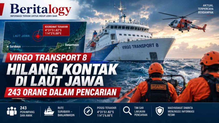 Virgo Transport 8 Hilang Kontak di Laut Jawa, 243 Orang dalam Pencarian