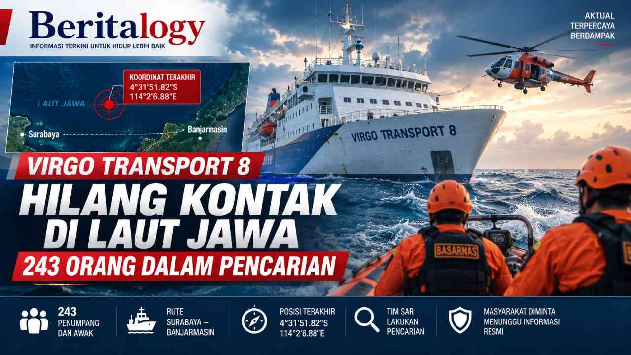 Virgo Transport 8 Hilang Kontak di Laut Jawa, 243 Orang dalam Pencarian
