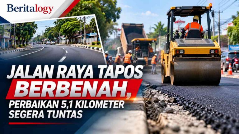Jalan Raya Tapos Berbenah, Perbaikan 5,1 Kilometer Segera Tuntas