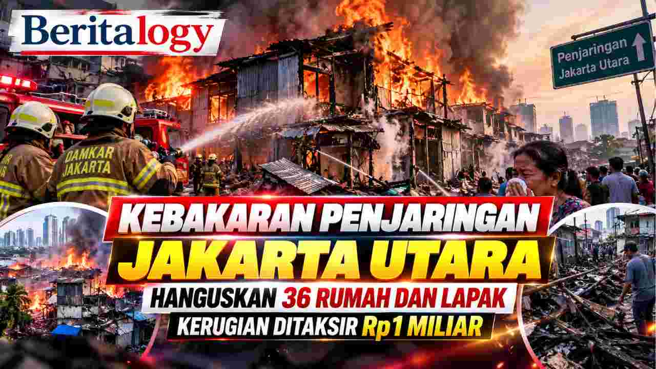 Kebakaran Penjaringan Jakarta Utara Hanguskan 36 Rumah dan Lapak, Kerugian Ditaksir Rp1 Miliar